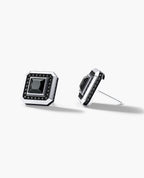 HALO Gold Princess Cut Single Stud Earring with 0.55ct - 1.40ct Black Diamonds