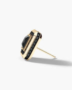 HALO Gold Princess Cut Single Stud Earring with 0.55ct - 1.40ct Black Diamonds
