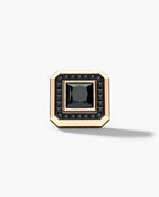 HALO Gold Princess Cut Single Stud Earring with 0.55ct - 1.40ct Black Diamonds