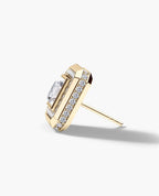 HALO Gold Princess Cut Single Stud Earring with 0.55ct - 1.40ct Diamonds