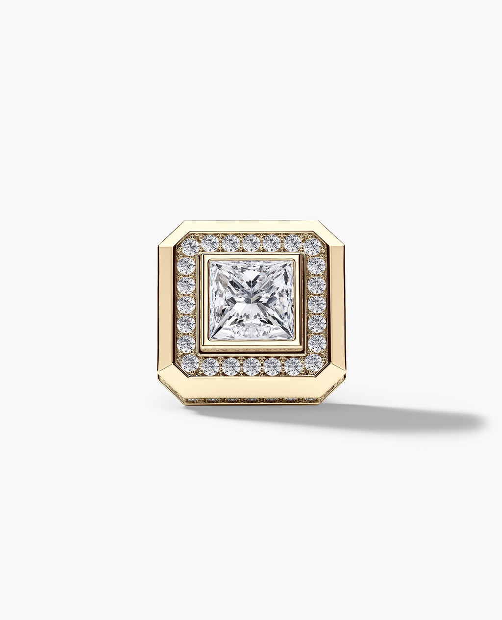 HALO Gold Princess Cut Single Stud Earring with 0.55ct - 1.40ct Diamonds