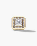 HALO Gold Princess Cut Single Stud Earring with 0.55ct - 1.40ct Diamonds