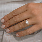 1.84 CT Round Cut Moissanite Cluster Style Engagement Ring