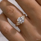 1.84 CT Round Cut Moissanite Cluster Style Engagement Ring