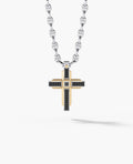CROSS Two-Tone Gold Pendant with 0.60ct Black Diamonds