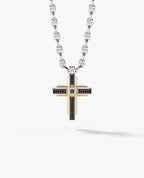 CROSS Two-Tone Gold Pendant with 0.60ct Black Diamonds