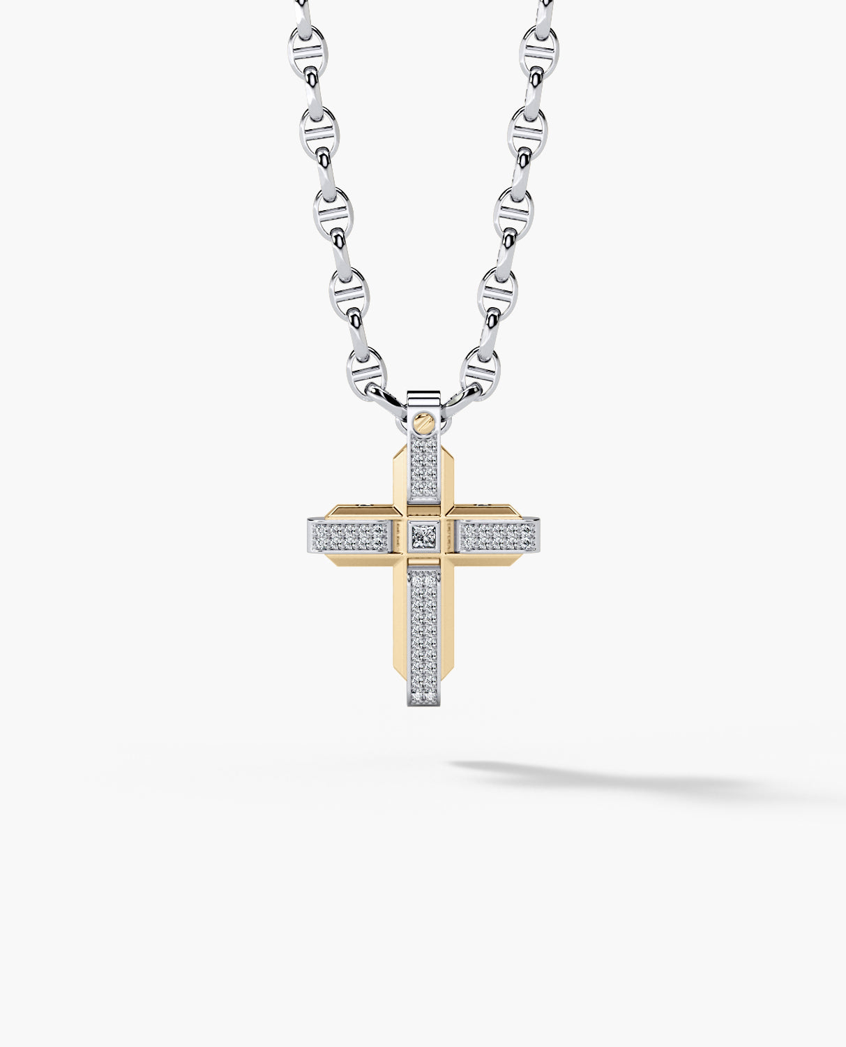 CROSS Two-Tone Gold Pendant with 0.60ct Diamonds