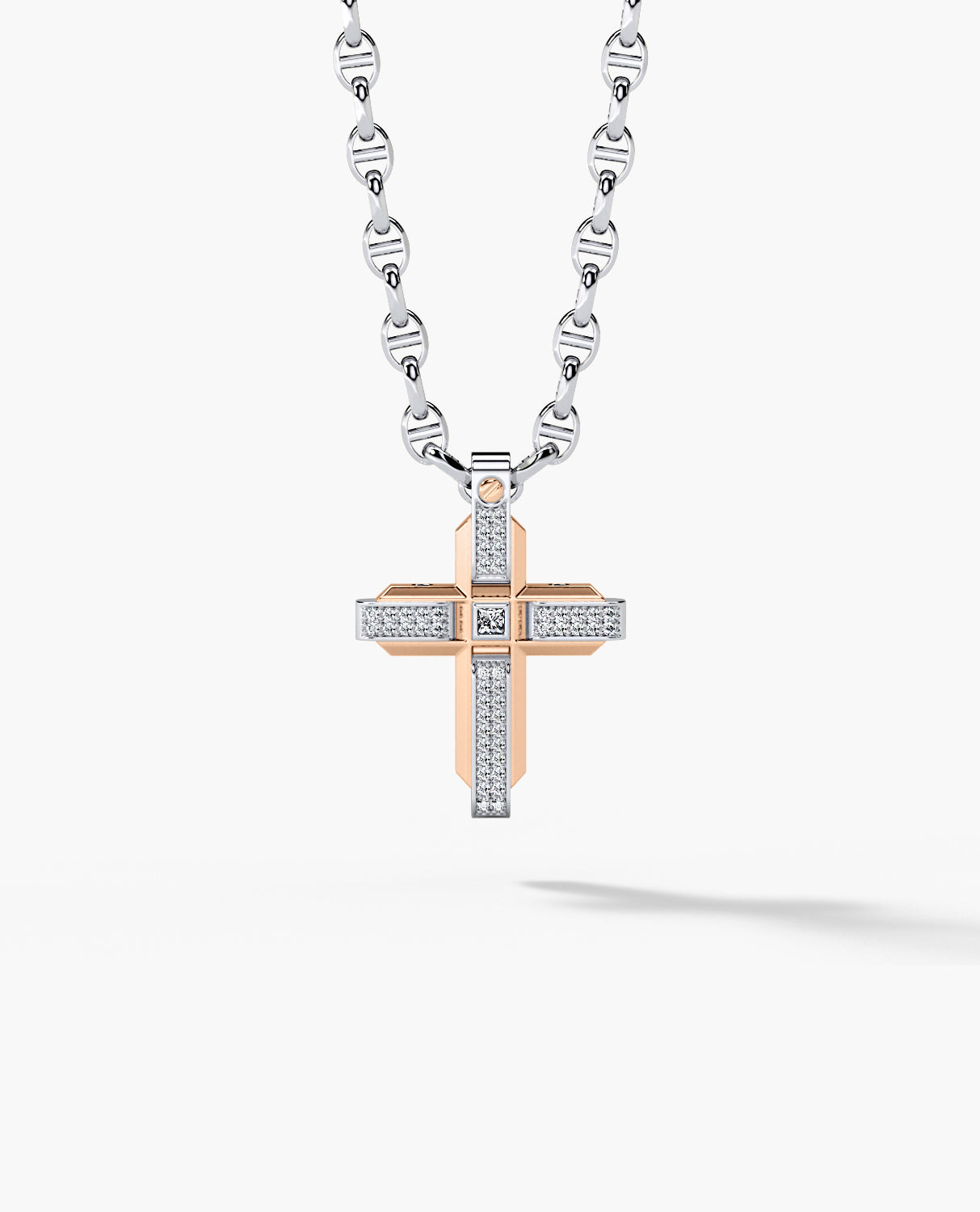 CROSS Two-Tone Gold Pendant with 0.60ct Diamonds