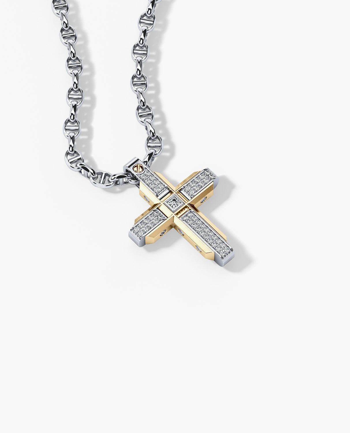 CROSS Two-Tone Gold Pendant with 0.60ct Diamonds