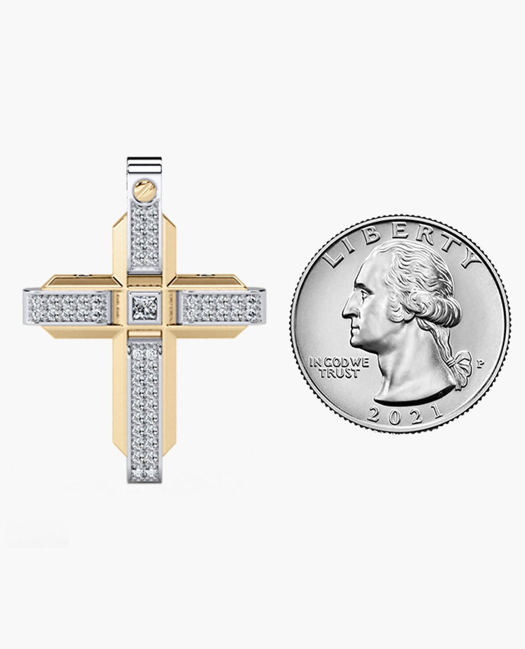 CROSS Two-Tone Gold Pendant with 0.60ct Diamonds