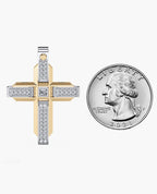 CROSS Two-Tone Gold Pendant with 0.60ct Diamonds