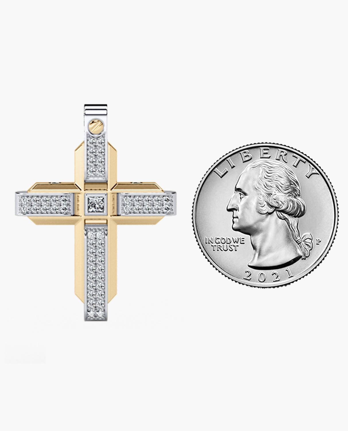 CROSS Two-Tone Gold Pendant with 0.60ct Diamonds