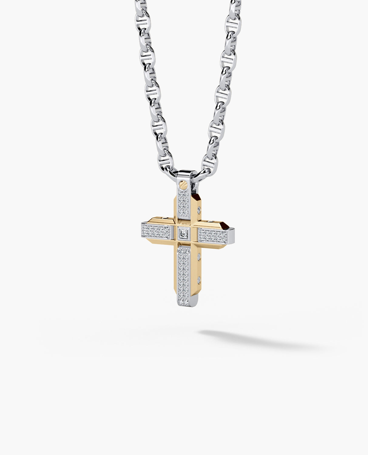 CROSS Two-Tone Gold Pendant with 0.60ct Diamonds