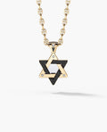 STAR OF DAVID Two-Tone Gold Pendant with 0.45ct Black Diamonds