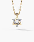 STAR OF DAVID Two-Tone Gold Pendant with 0.45ct Diamonds