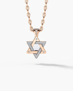STAR OF DAVID Two-Tone Gold Pendant with 0.45ct Diamonds