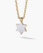 STAR OF DAVID Two-Tone Gold Pendant with 0.45ct Black Diamonds