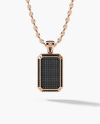 DIAMOND DOG TAG Gold Pendant with 2.10ct Black Diamonds