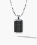 DIAMOND DOG TAG Gold Pendant with 2.10ct Black Diamonds