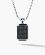 DIAMOND DOG TAG Gold Pendant with 2.10ct Black Diamonds