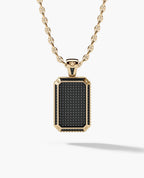 DIAMOND DOG TAG Gold Pendant with 2.10ct Black Diamonds