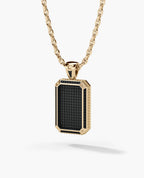 DIAMOND DOG TAG Gold Pendant with 2.10ct Black Diamonds