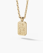 DIAMOND DOG TAG Gold Pendant with 2.10ct Black Diamonds