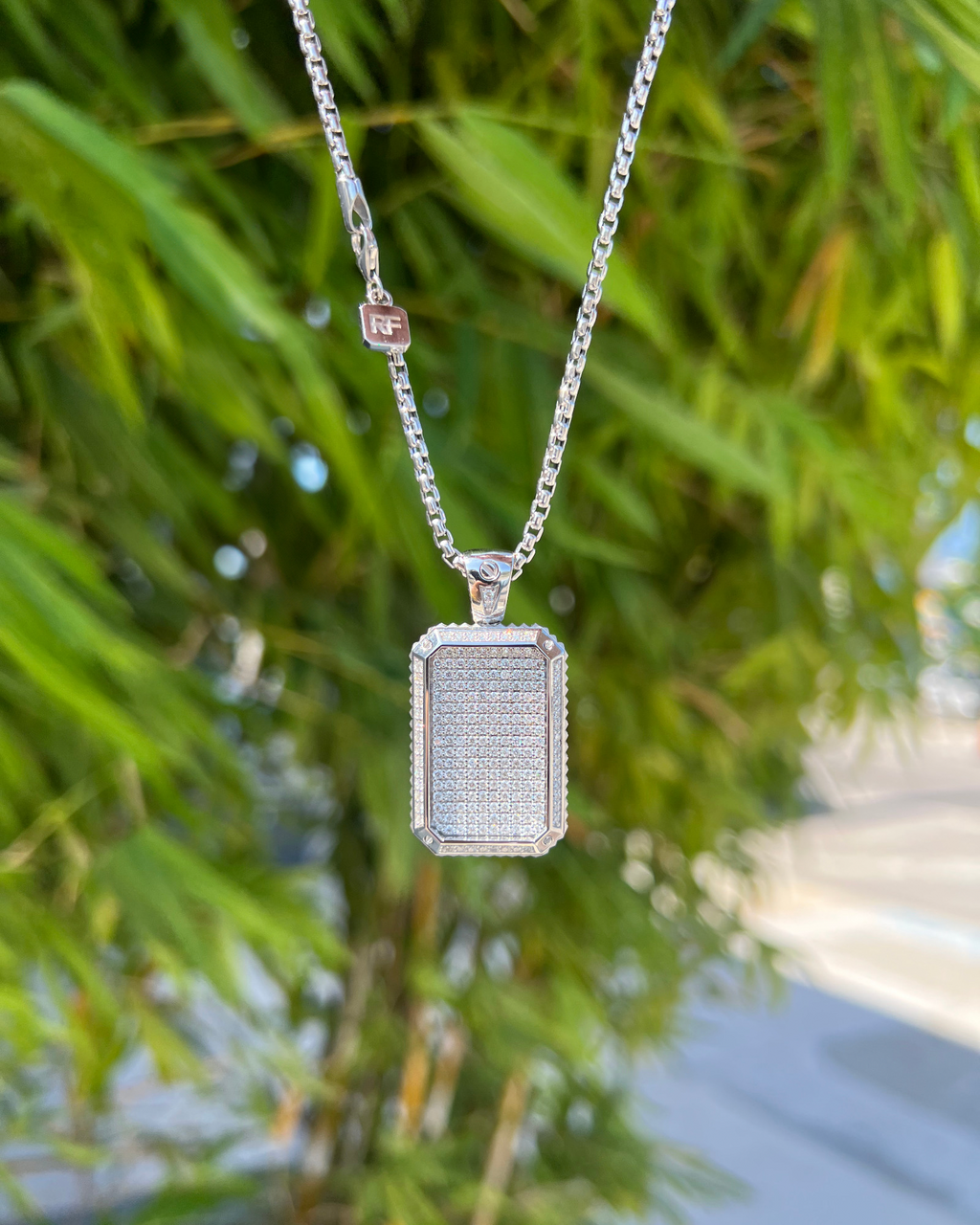 DIAMOND DOG TAG Gold Pendant with 2.10ct Diamonds