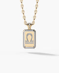 ZODIAC DOG TAG Gold Pendant with 0.60ct Diamonds