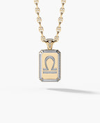 ZODIAC DOG TAG Gold Pendant with 0.60ct Diamonds