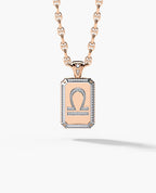 ZODIAC DOG TAG Gold Pendant with 0.60ct Diamonds
