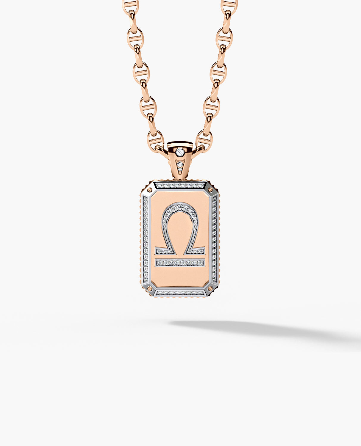 ZODIAC DOG TAG Gold Pendant with 0.60ct Diamonds