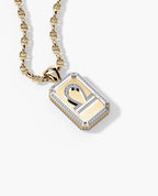 ZODIAC DOG TAG Gold Pendant with 0.60ct Diamonds