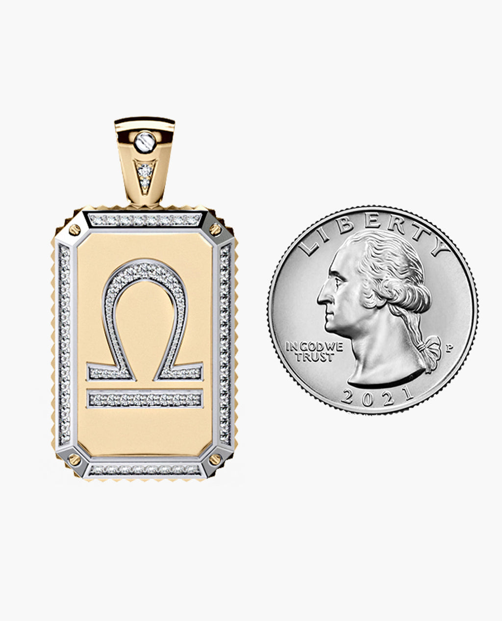 ZODIAC DOG TAG Gold Pendant with 0.60ct Diamonds