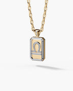 ZODIAC DOG TAG Gold Pendant with 0.60ct Diamonds