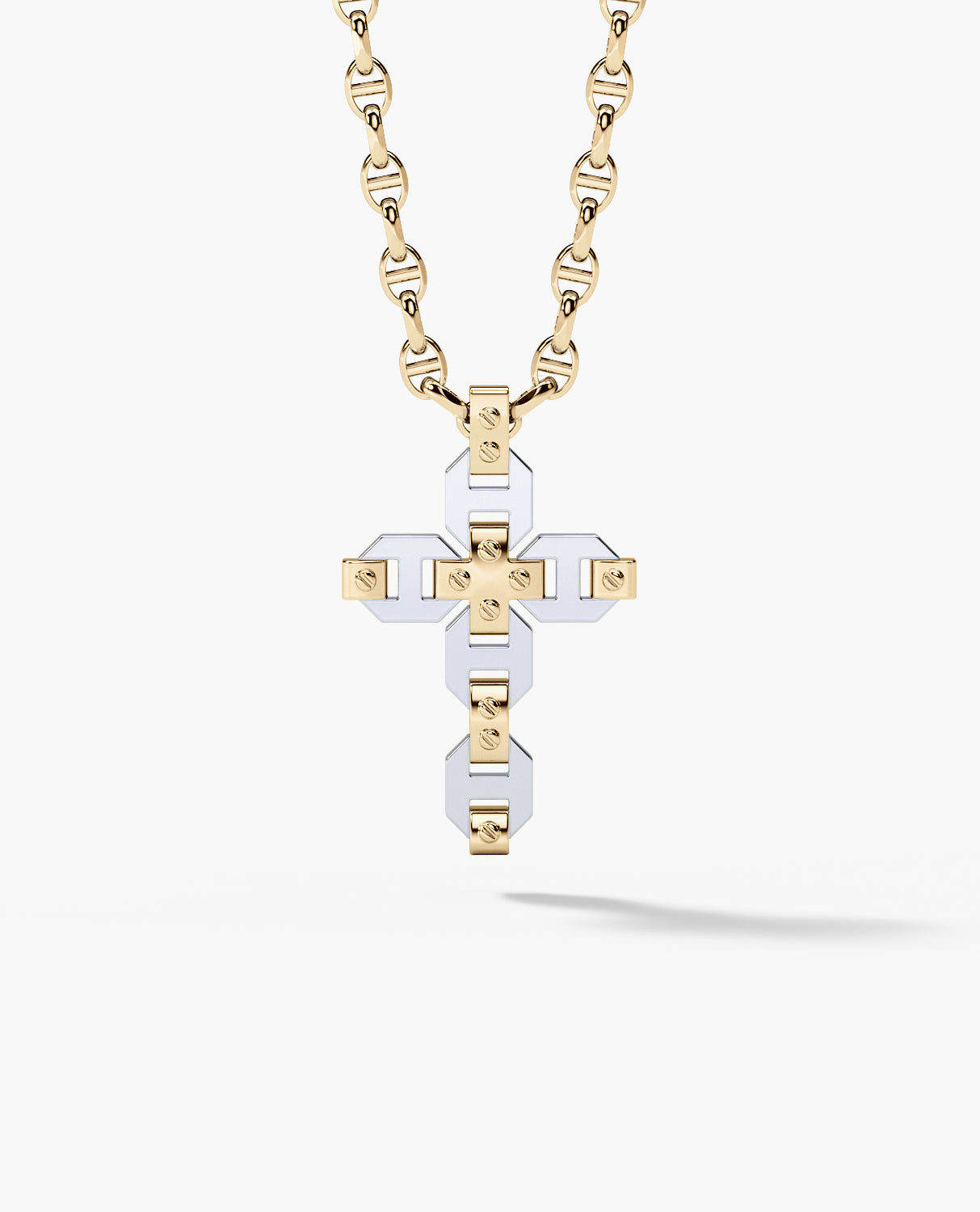 BRIGGS Cross Two-Tone Gold Pendant