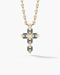 BRIGGS Cross Two-Tone Gold Pendant with 0.50ct Black Diamonds