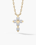 BRIGGS Cross Two-Tone Gold Pendant with 0.50ct Diamonds