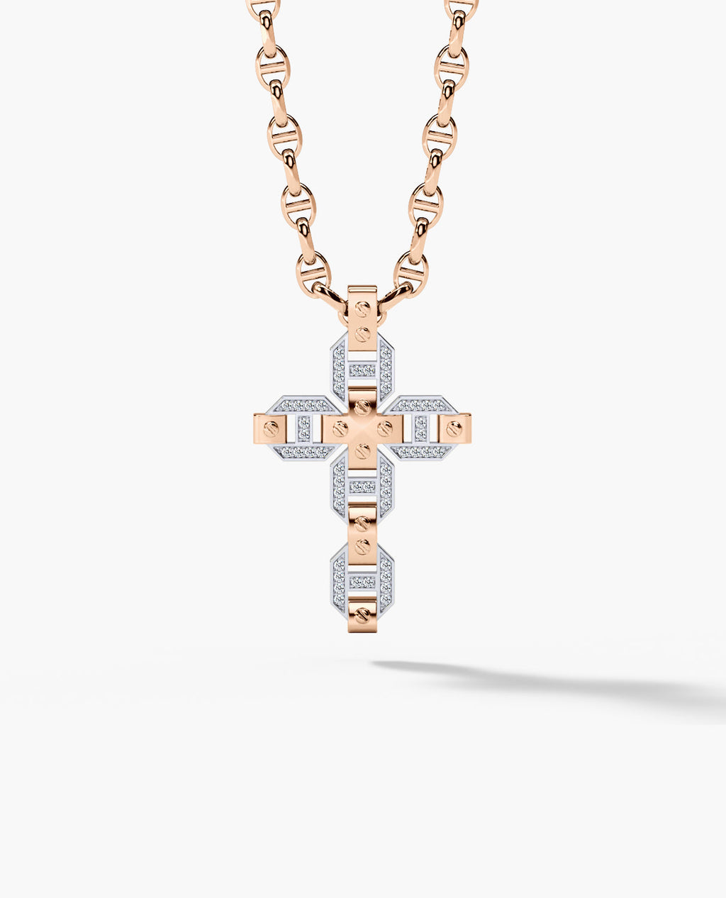 BRIGGS Cross Two-Tone Gold Pendant with 0.50ct Diamonds