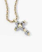 BRIGGS Cross Two-Tone Gold Pendant with 0.50ct Diamonds