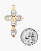 BRIGGS Cross Two-Tone Gold Pendant with 0.50ct Diamonds
