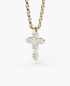 BRIGGS Cross Two-Tone Gold Pendant with 0.50ct Diamonds