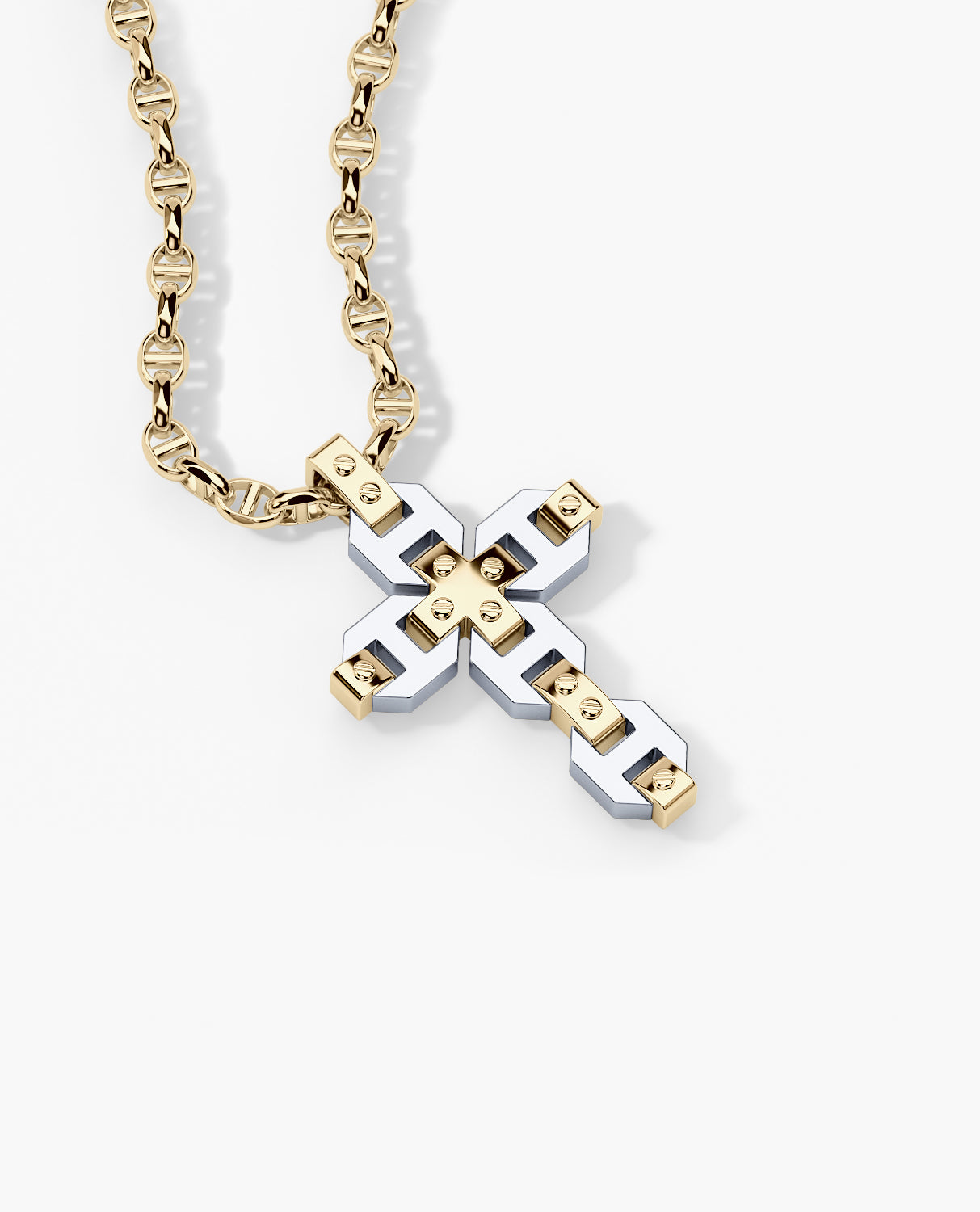 BRIGGS Cross Two-Tone Gold Pendant