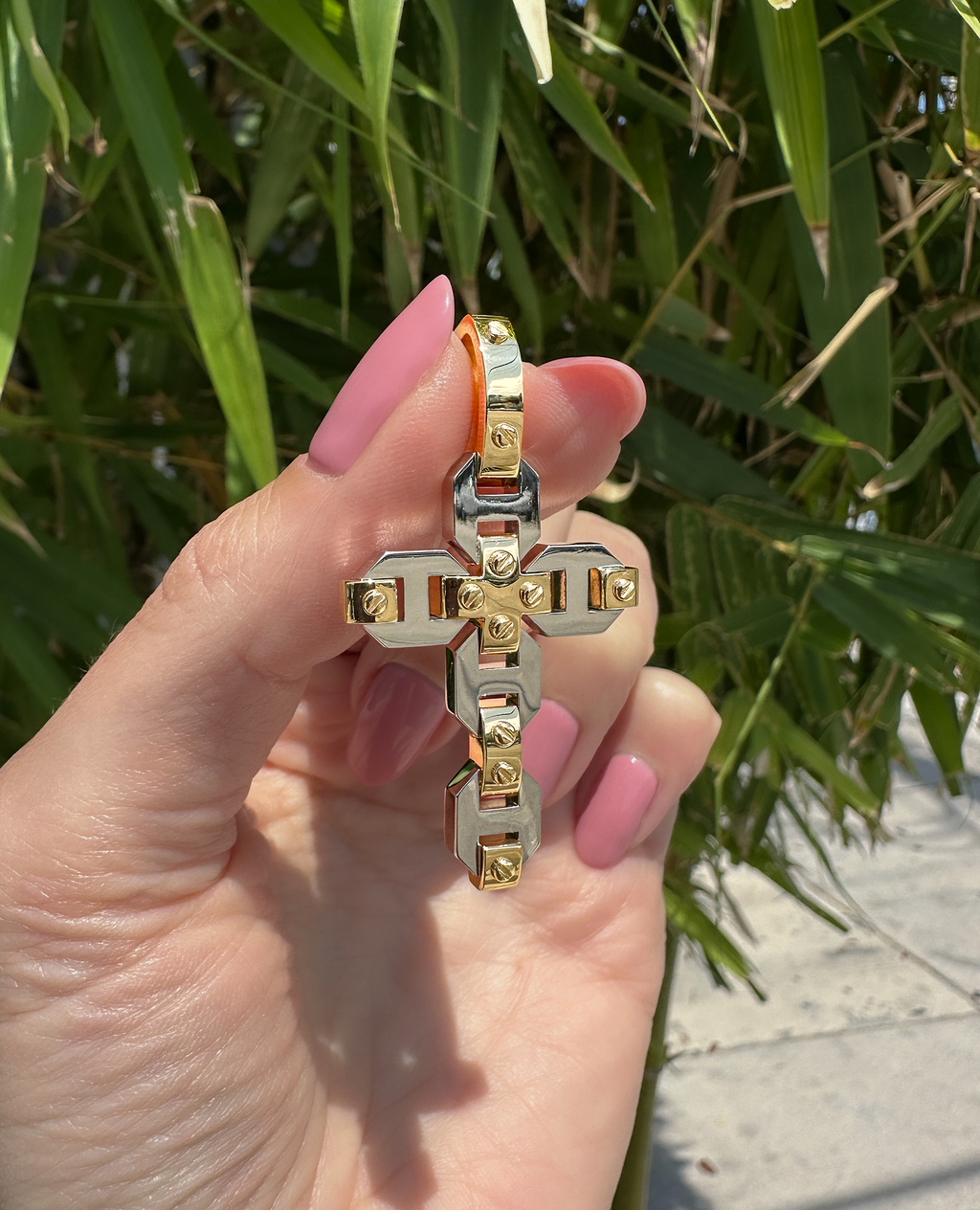 BRIGGS Cross Two-Tone Gold Pendant