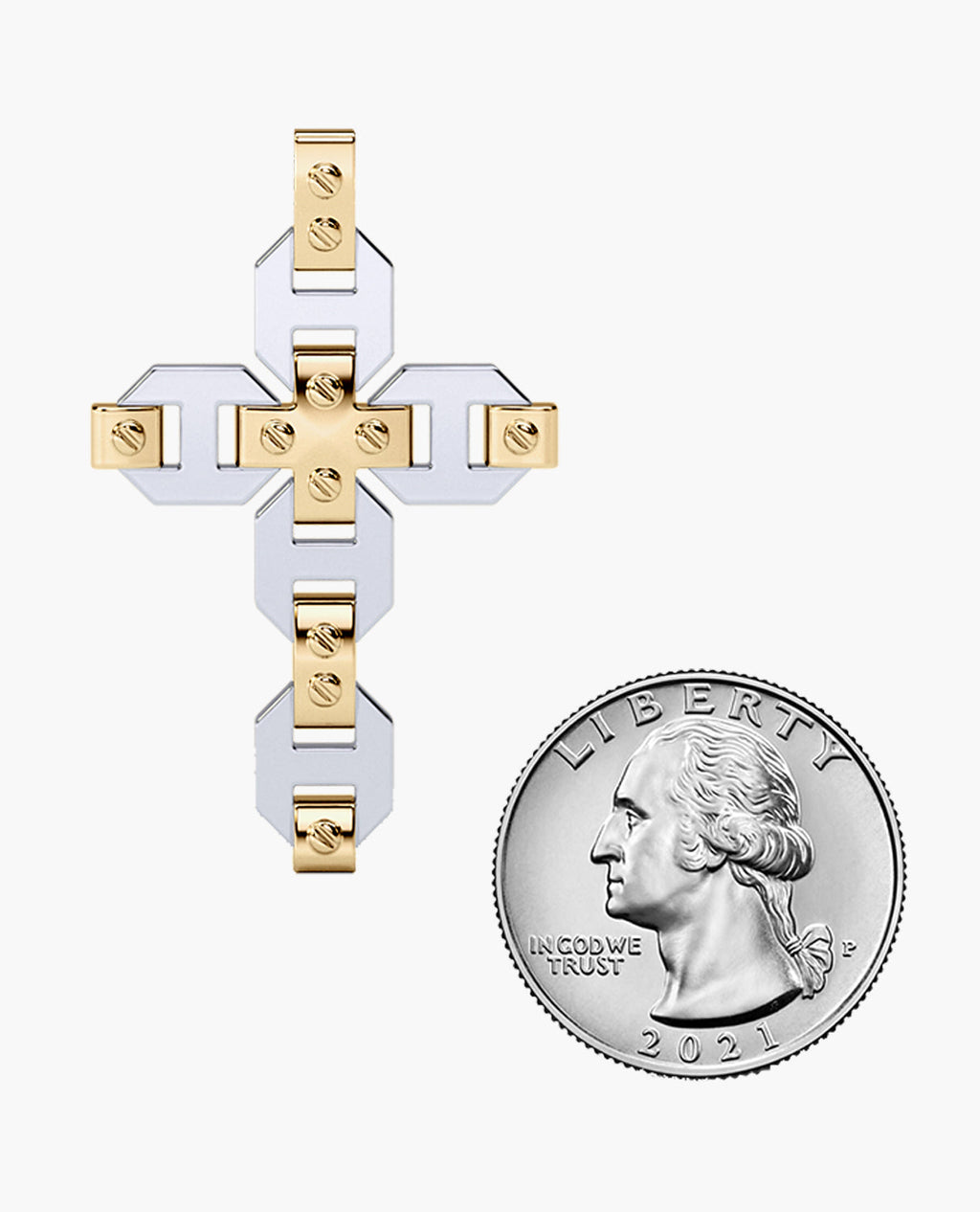 BRIGGS Cross Two-Tone Gold Pendant