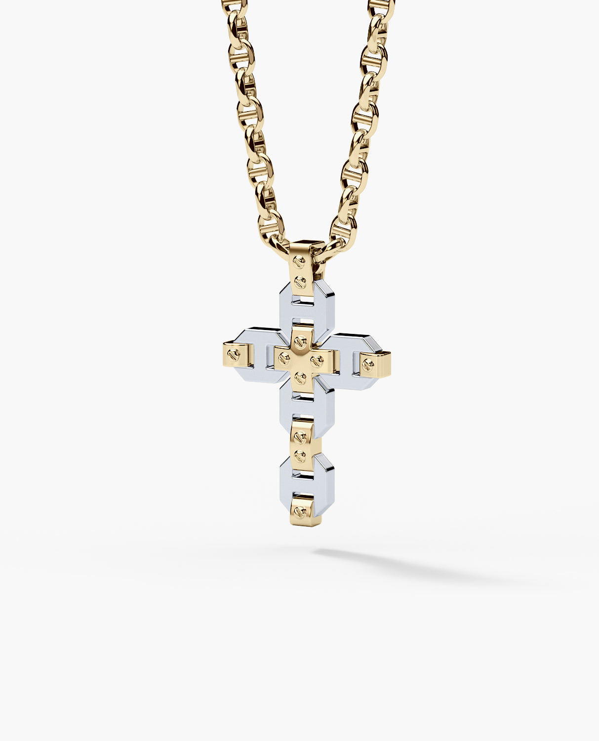 BRIGGS Cross Two-Tone Gold Pendant