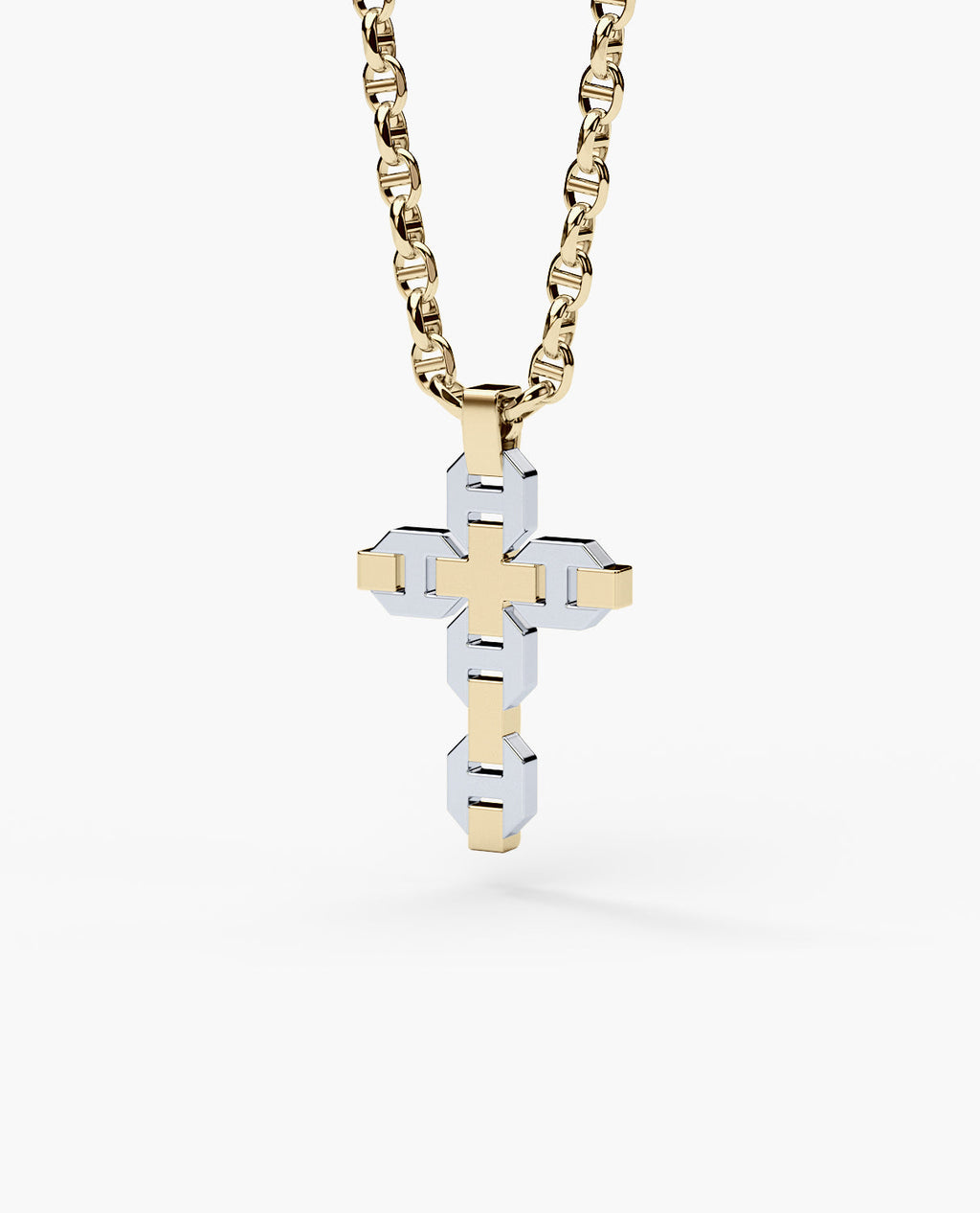 BRIGGS Cross Two-Tone Gold Pendant