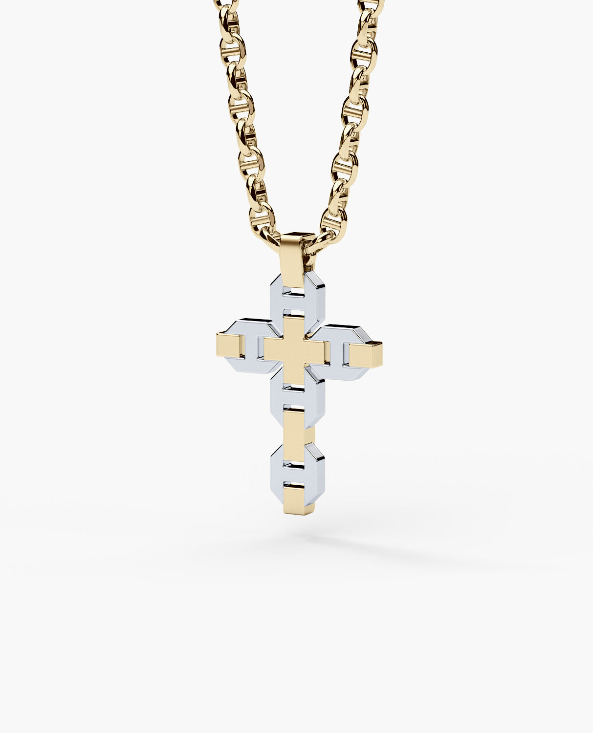 BRIGGS Cross Two-Tone Gold Pendant