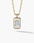 JESUS DOG TAG Two-Tone Gold Pendant with 0.45ct Diamonds