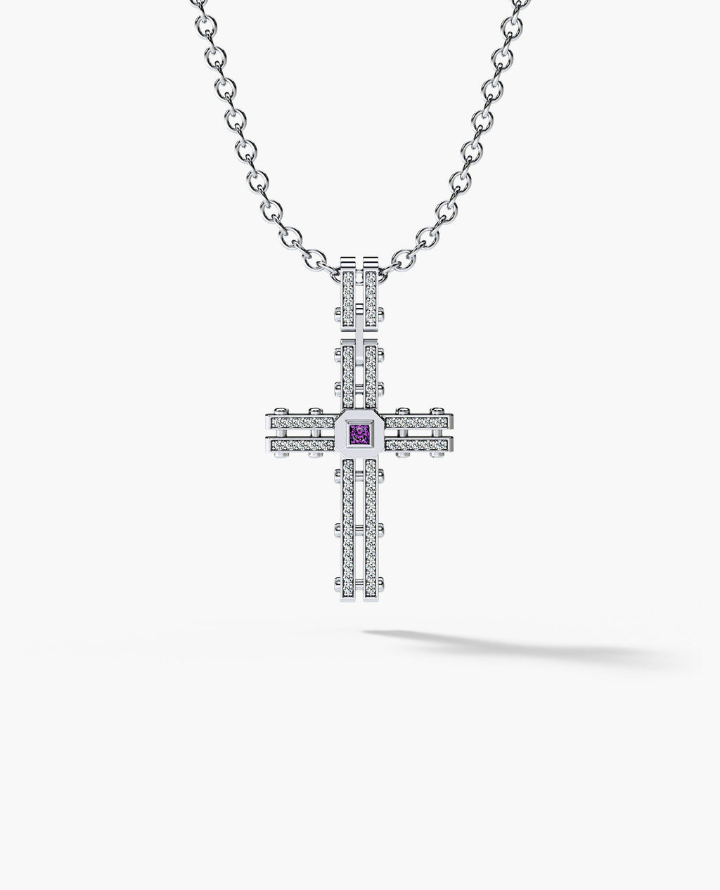 LA PAZ in Gold Pendant with 0.20ct Amethyst and Diamonds
